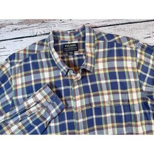 CC Filson Shirt Mens XXL Multicolor Plaid Flannel‎ Button Pocket Outdoors Hiking